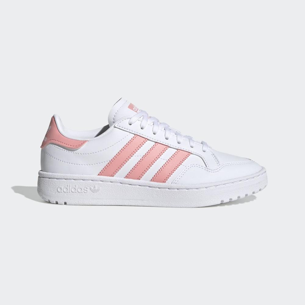 Adidas Boys' Team Court Originals Shoes White/Pink/Black Ireland EG9089